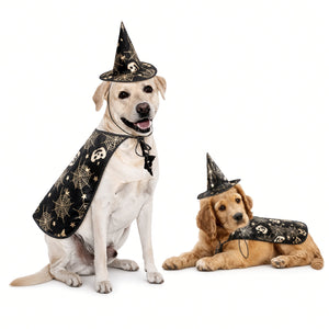 Witchy Pumpkin Pet Halloween Costumes Cape And Hat
