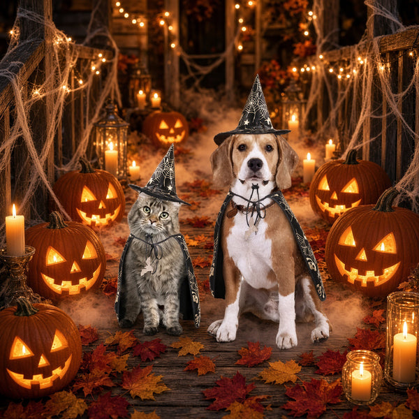 Witchy Pumpkin Pet Halloween Costumes Cape And Hat