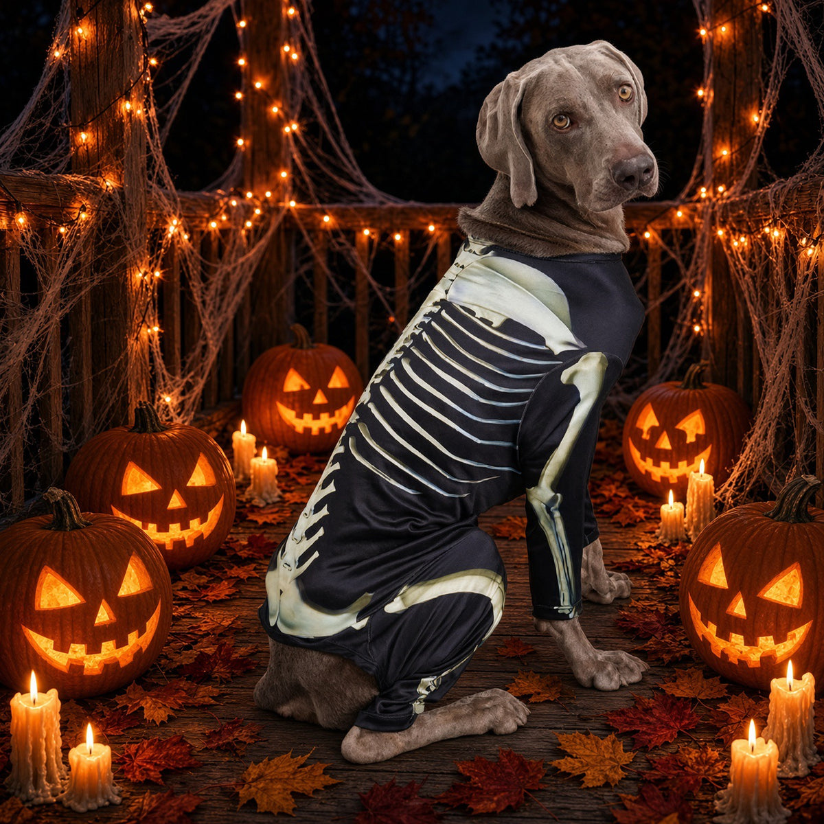Dog Stretchy Skeleton Halloween Costume