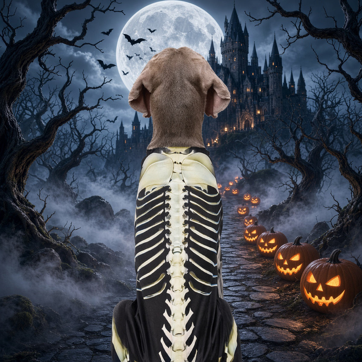 Dog Stretchy Skeleton Halloween Costume