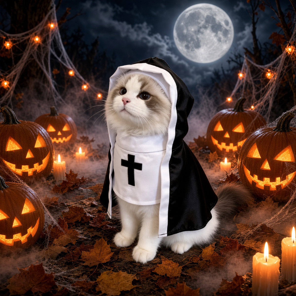 Pet Halloween Nun Costume