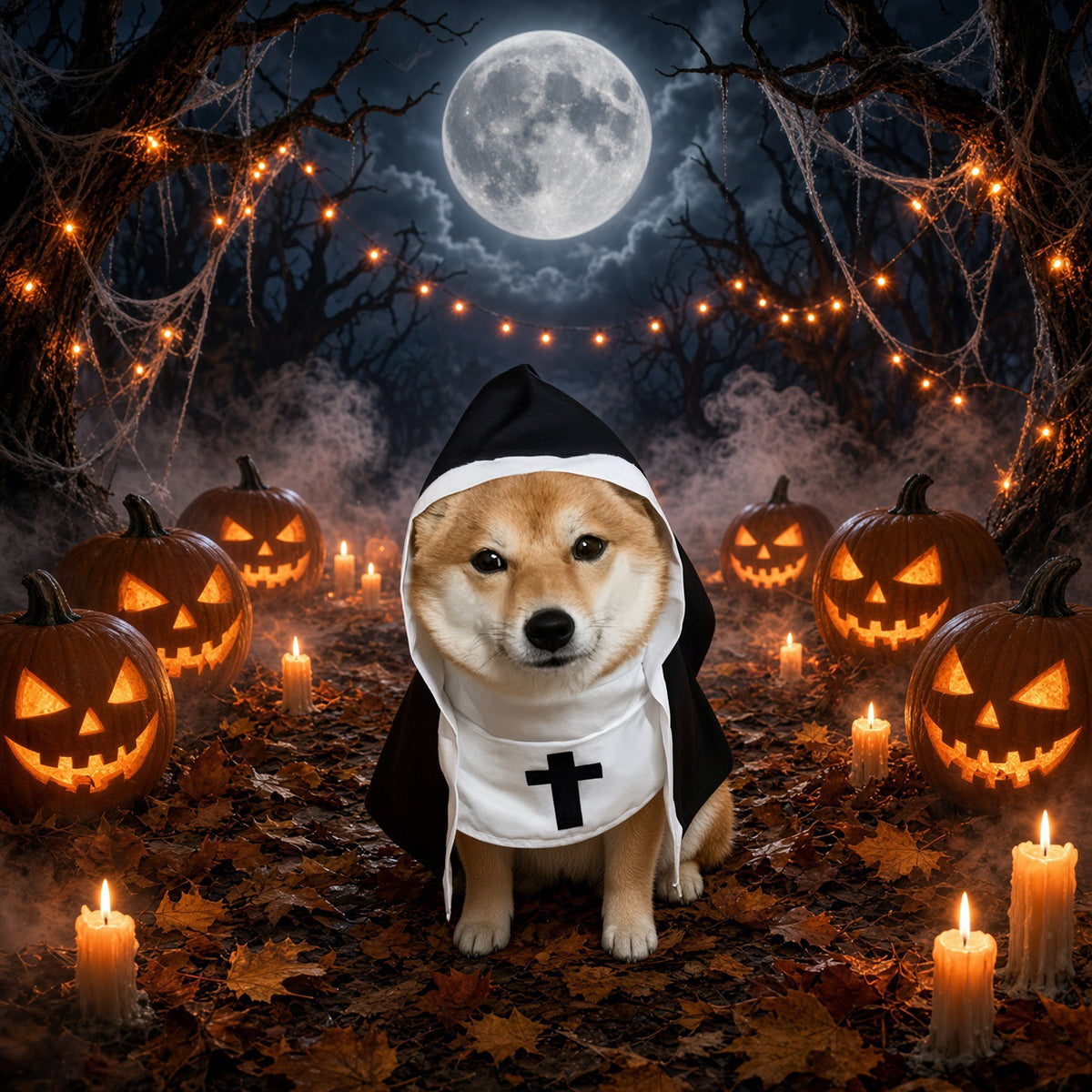 Pet Halloween Nun Costume