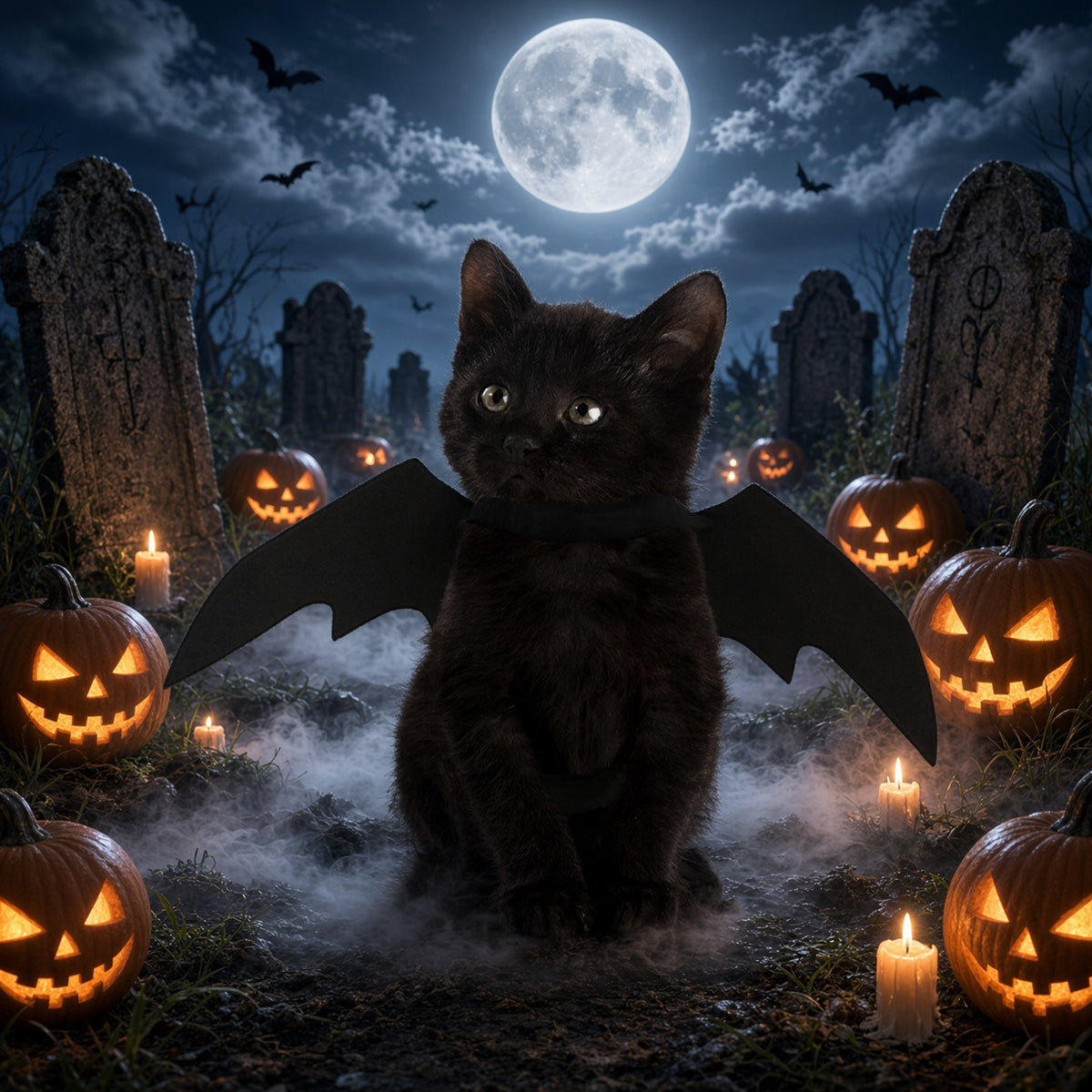 Spooky Kitty Bat Wings