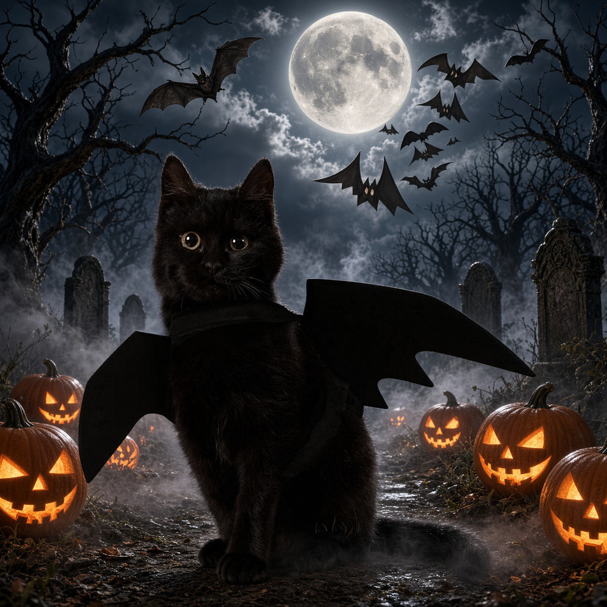 Spooky Kitty Bat Wings