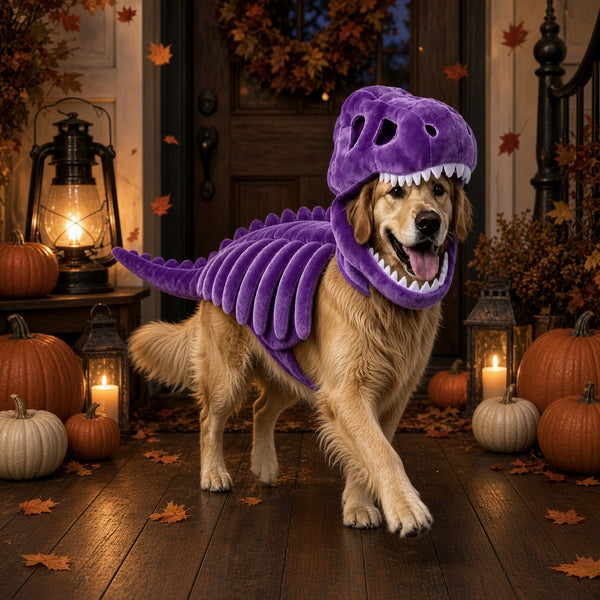 Soft Plush Dino Doggy Halloween Pet Costume