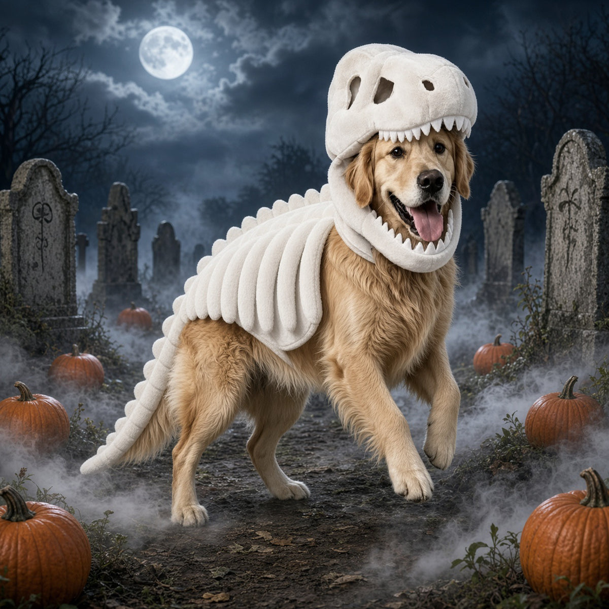 Soft Plush Dino Doggy Halloween Pet Costume