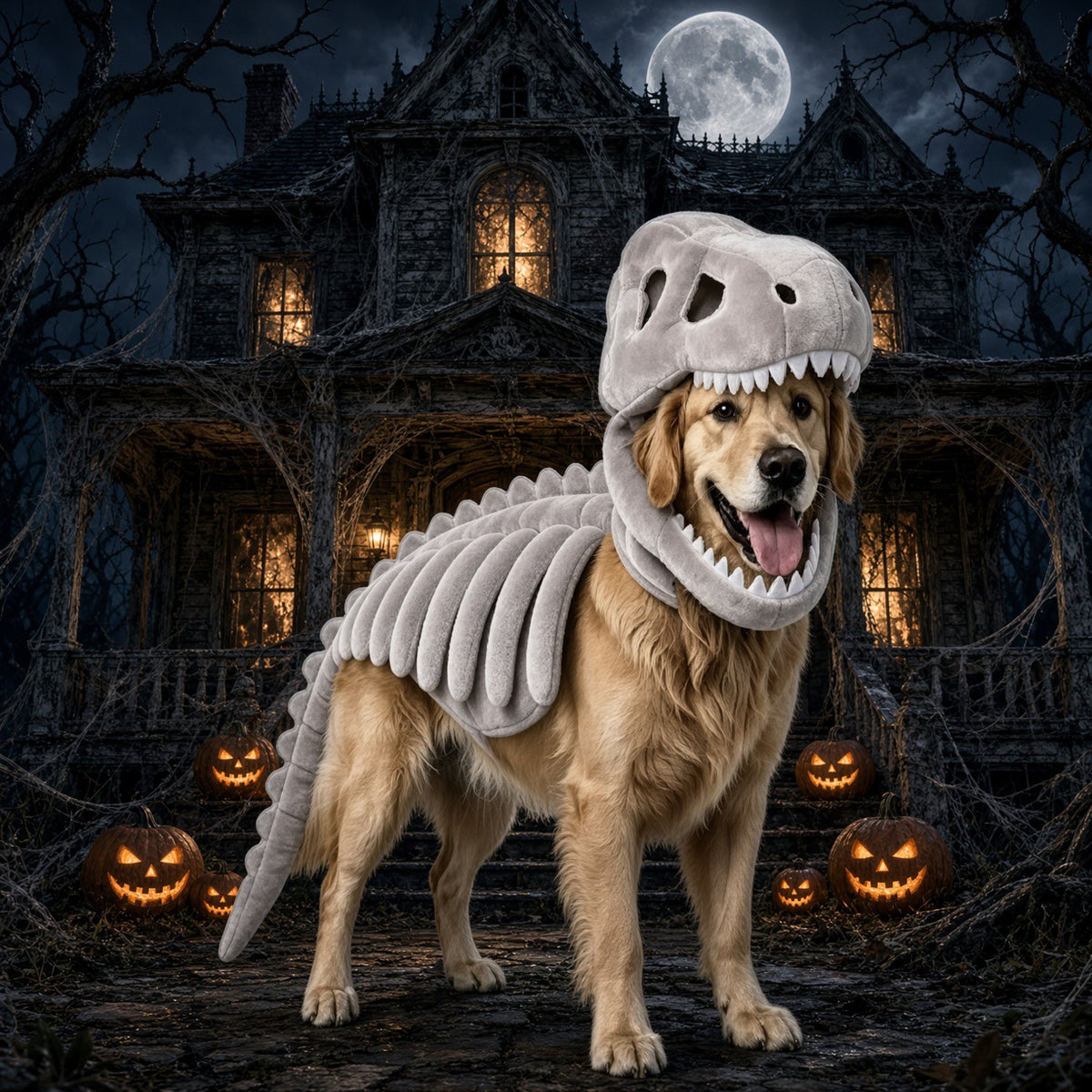 Soft Plush Dino Doggy Halloween Pet Costume