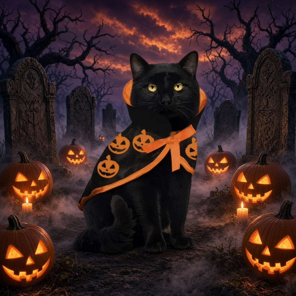 Cats Evil Pumpkin Patch Witch Halloween Costume